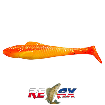 Виброхвост Relax Ohio 4.0" Laminat (L119 orange-silver glitter silk)