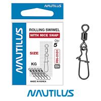 Вертлюг с застежкой Nautilus Rolling Swivel with Nice Snap 00