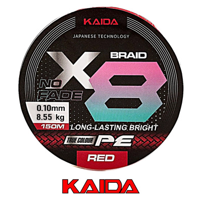 Плетёный шнур Kaida No Fade X8 150м Red Fantom (0,10, 8,55кг)