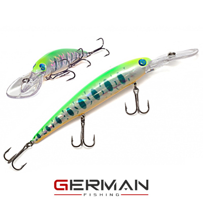 Воблер German GG Bandit 120F XDD (C225 фора зеленый хром)