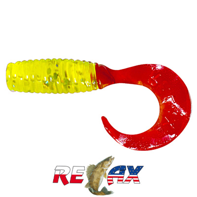 Твистер Relax 1.0" Standart (TS058 red chartreuse-hologram glitter)