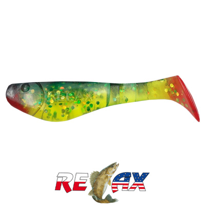 Виброхвост Relax Kopyto 2.0" Standart (S067R black chartreuse-hologram glitter)