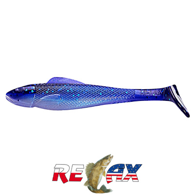 Виброхвост Relax Ohio 4.0" Laminat (L319 electric blue-blue glitter blue pearl)