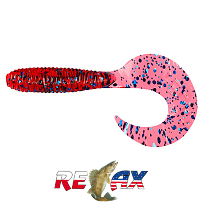 Твистер Relax 3.0" Standart (TS090 transparentred-blue glitter)