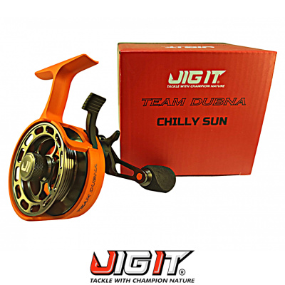 Катушка зима Jig It Team Dubna Chilly Sun (CS-L, 3.6:1, 7+1rb, 193гр.orange black левая)