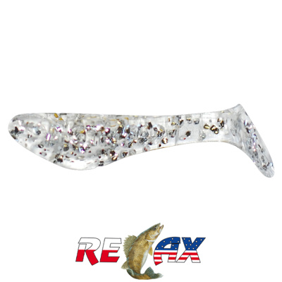 Виброхвост Relax Kopyto 1.0" Standart (S064 clear-silver glitter)