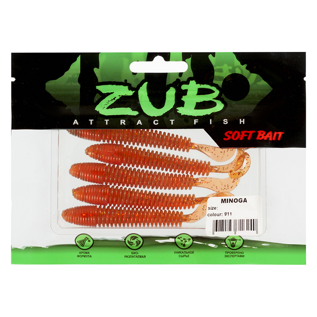 Твистер ZUB Minogа 3.0-4.0 911 01