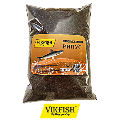 Прикормка Vikfish зимняя Рипус 1000гр. (черный краб)