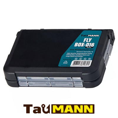 Коробка TauMANN Fly Box D16 Black (133×97×32мм, отд.)