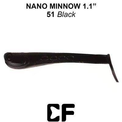 Виброхвост CF Nano Minnow 1.1" (68-27-51-6 black Кальмар)