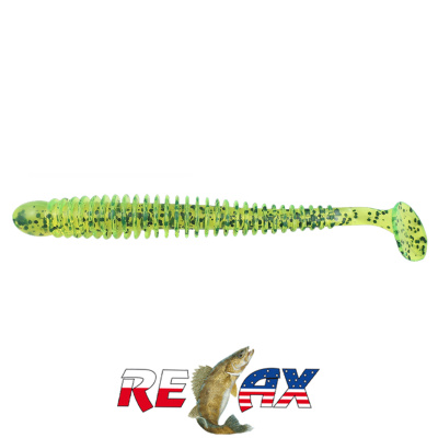 Виброхвост Relax Texas 5.0" Standart (S123 chartreuse-black glitter)