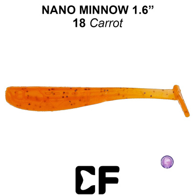 Виброхвост CF Nano Minnow 1.6" (6-40-18-4 UV carrot Креветка)