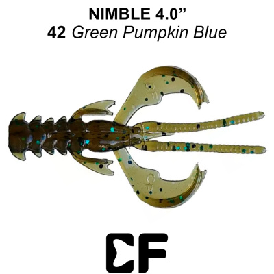 Рак CF Nimble 4.0" (43-100-42-6 green pumpkin blue Кальмар)