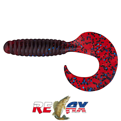 Твистер Relax 5.0" Standart (TS090 transparentred-blue glitter)