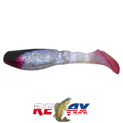 Виброхвост Relax Kopyto 3.0" Standart (S044R black blue pearl-silver glitter)