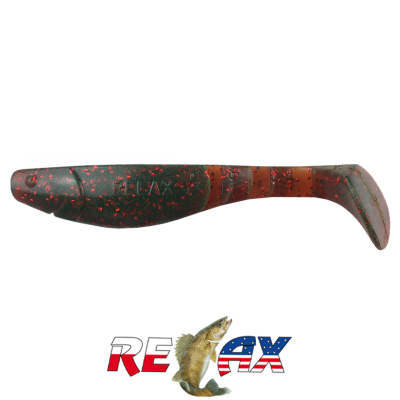 Виброхвост Relax Kopyto 4.0"L Standart (S298 motor oil-red glitter)