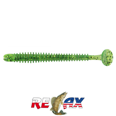 Виброхвост Relax Texas 5.0" Standart (S174 transparent lime-hologram glitter)