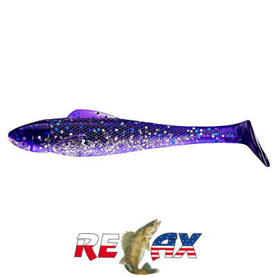 Виброхвост Relax Ohio 4.0" Laminat (L318 electric blue-blue glitter clear-silver glitter)