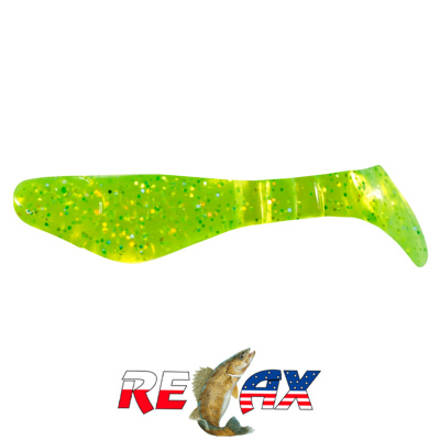 Виброхвост Relax Kopyto 2.0" Standart (S203 chartreuse-hologram glitter)