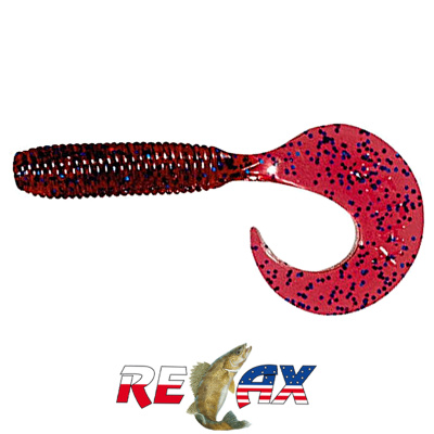 Твистер Relax 4.0" Standart (TS090 transparentred-blue glitter)