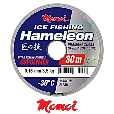 Леска Momoi Hameleon Ice Fishing серебряный 30м (0,16, 3,5кг)
