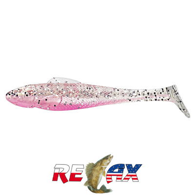 Виброхвост Relax Ohio 4.0" Laminat (L310 clear-silver glitter bubblegum)