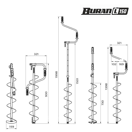 Ледобур Тонар Buran L левое вращение 12