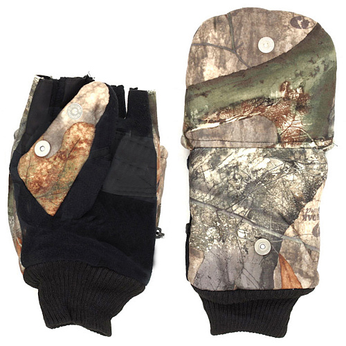 Перчатки-варежки бп флис, кож.вставки, водооталкив.ткань на магните 00