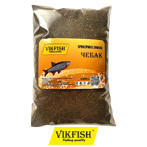 Прикормка Vikfish зимняя чебак бесквит чёрный