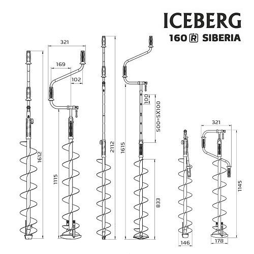 Ледобур Тонар Iceberg Siberia правое вращение 12