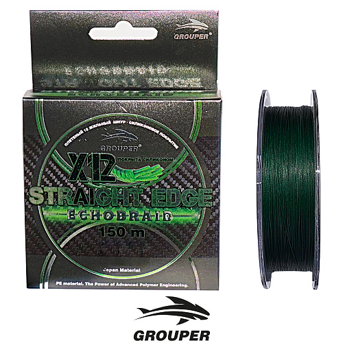 Шнур Grouper Echobraid X12 Straight Edge 150м green 01