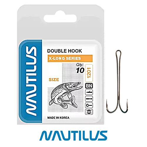 Крючок двойной Nautilus Double X-Long series Worm 1201BN 00