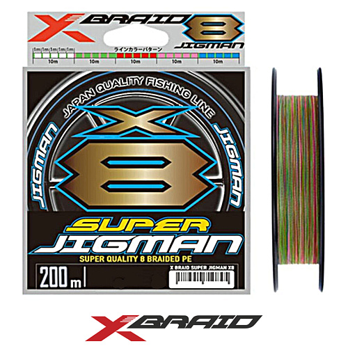 Плетеный шнур X-Braid (YGK) Super Jigman X8 200м multicolor 01