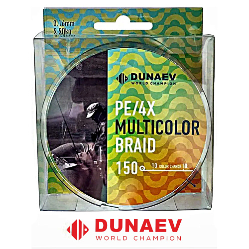 Шнур Dunaev Braid PEx4 Multicolor 150м 00