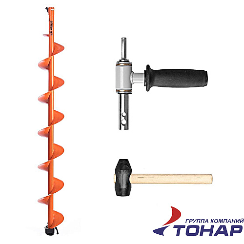 Шнек под мотобур Motoshtorm (адаптер+молоточек) 00