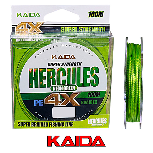 Шнур Kaida Hercules 4X 100м neon green 01