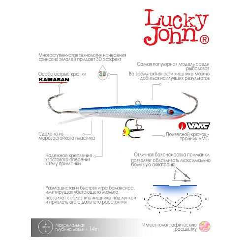 Балансиры lucky John Classic 8+тр блистер 01