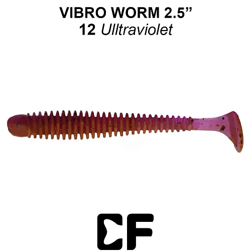 Виброхвост Crazy Fish Vibro Worm 2.5 12 0