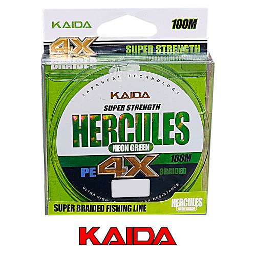 Шнур Kaida Hercules 4X 100м neon green 00