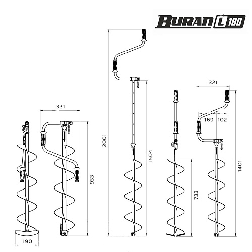 Ледобур Тонар Buran L левое вращение 13