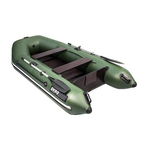 Лодка Аква Моторная 2900 Слань книжка киль зеленый 03
