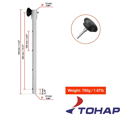 Удлинитель адаптера ледобура Тонар Iceberg (телескопический) 03