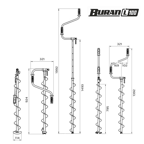 Ледобур Тонар Buran L левое вращение 10