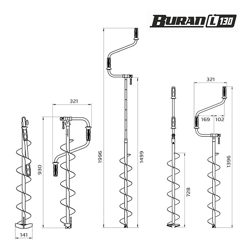Ледобур Тонар Buran L левое вращение 11