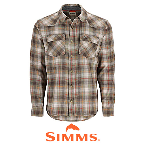 Рубашка Simms Santee Flannel LS Shirt (BlackBr.Blue) 00