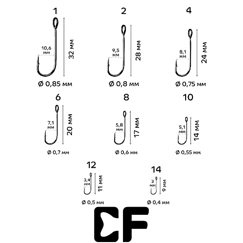 Одинарный крючок CF Round Bent Hook  01