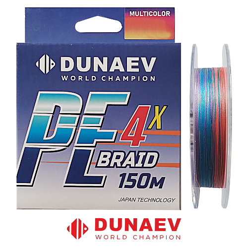 Шнур Dunaev Braid PEx4 Multicolor 150м 01