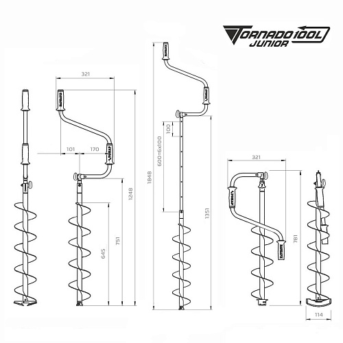 Ледобур Тонар Торнадо М2 Junior левое вращение 06