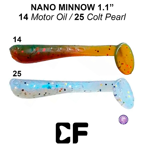 Виброхвост Crazy Fish Nano Minnow 1.1 14 25 0