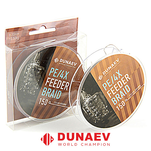 Шнур Dunaev Feeder Braid PEx4 коричневый 150м 02